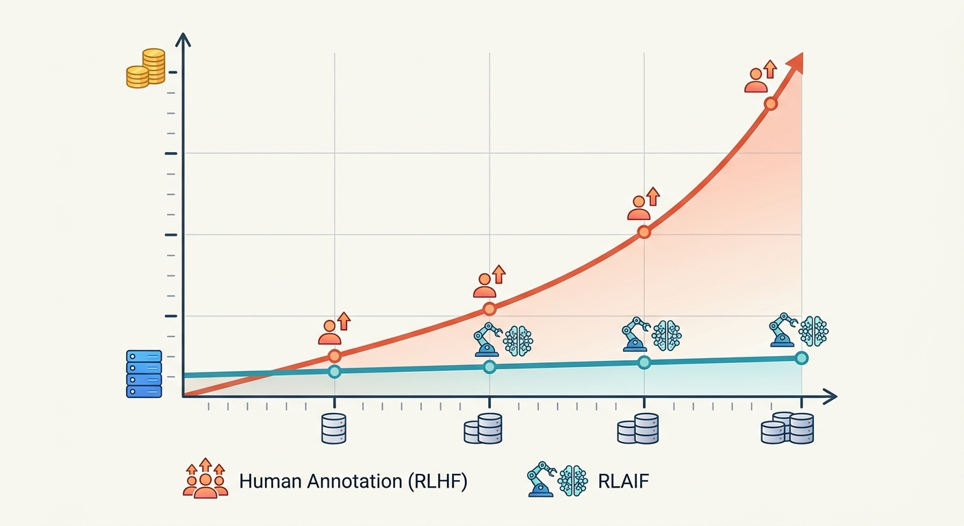 RLHF vs RLAIF training cost comparison chart
