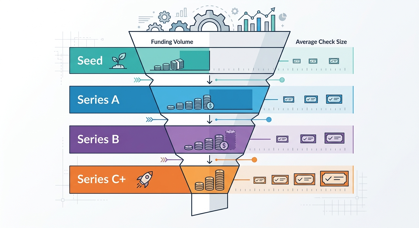 Horizontal bar chart showing AI startup funding by sector in
