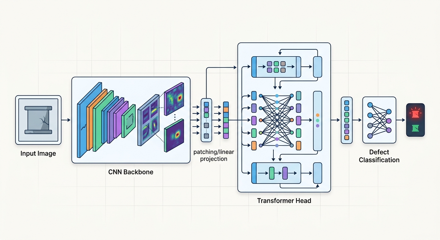 Hybrid CNN-Transformer architecture diagram