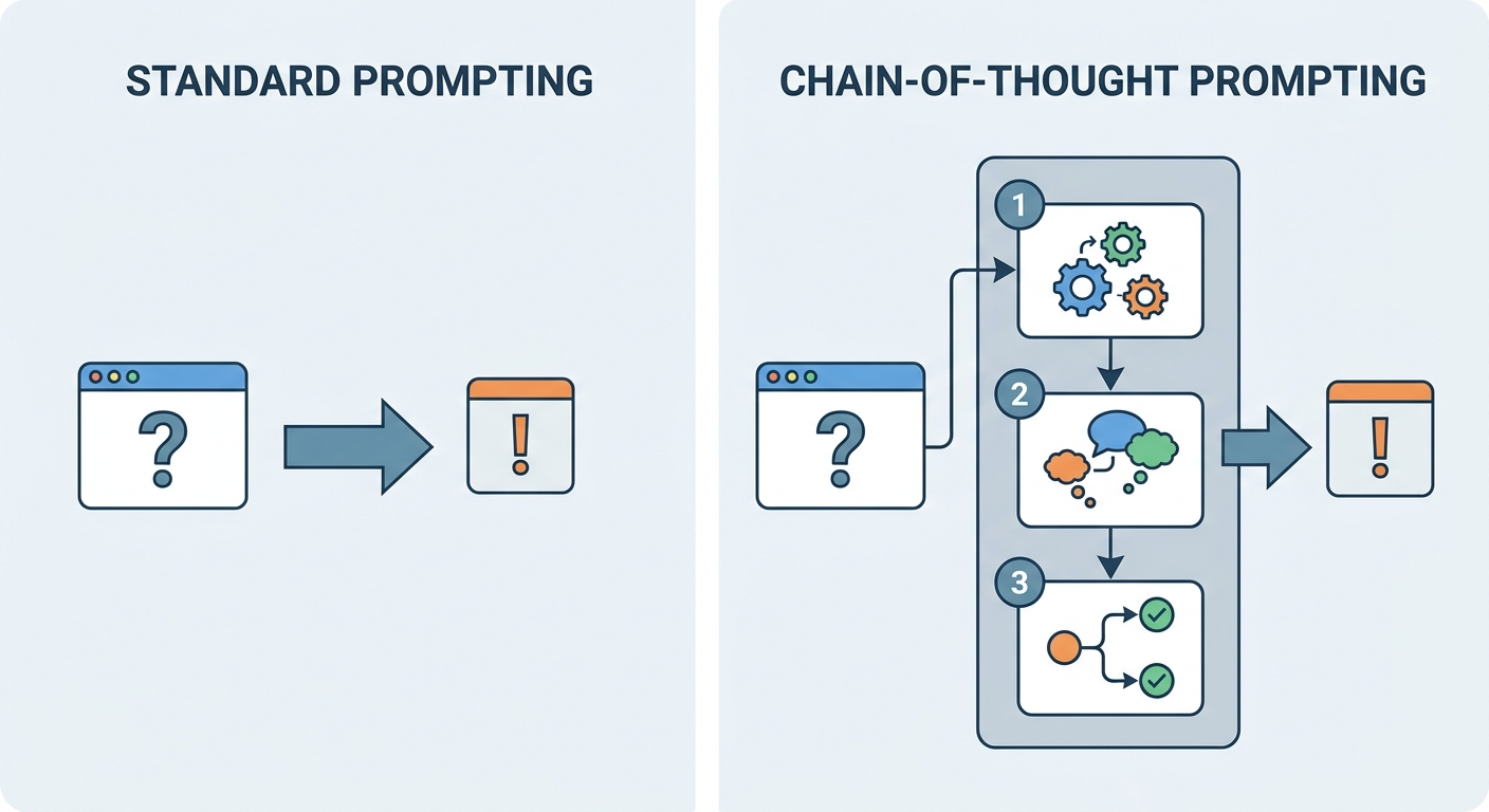 Standard vs Chain-of-Thought Prompting Comparison