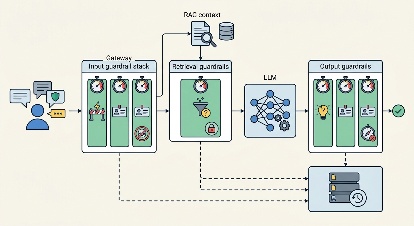 Layered LLM guardrail architecture