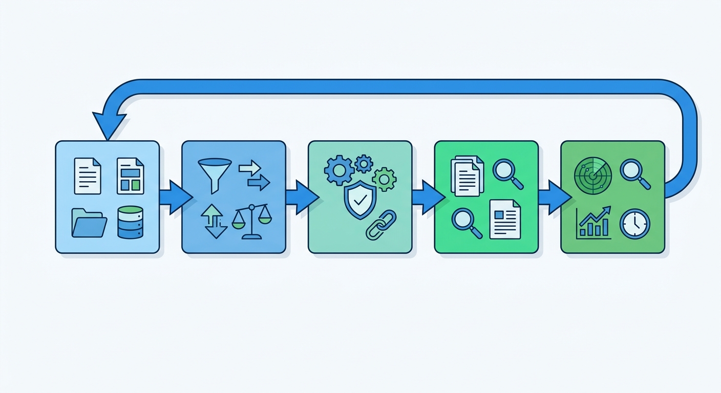Responsible AI evidence trail pipeline: inventory, risk assessment, controls, documentation, and continuous monitoring