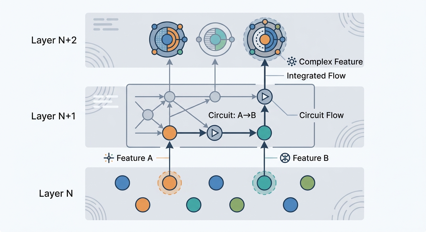 Features and circuits diagram in a transformer