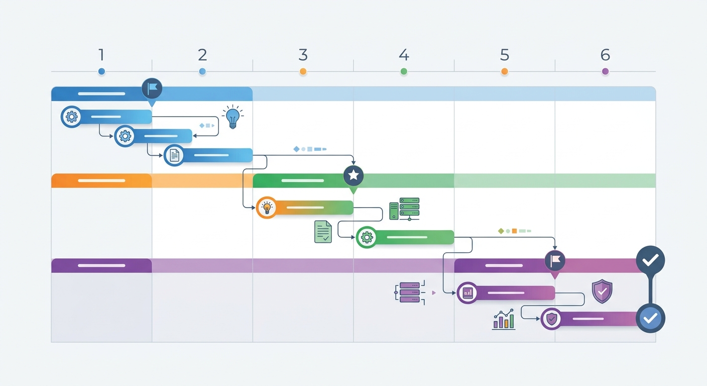 6-month EU AI Act compliance roadmap Gantt chart for engineering teams