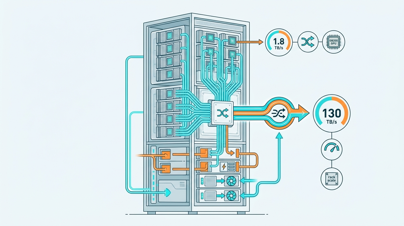 NVIDIA GB200 NVL72 rack-scale system diagram