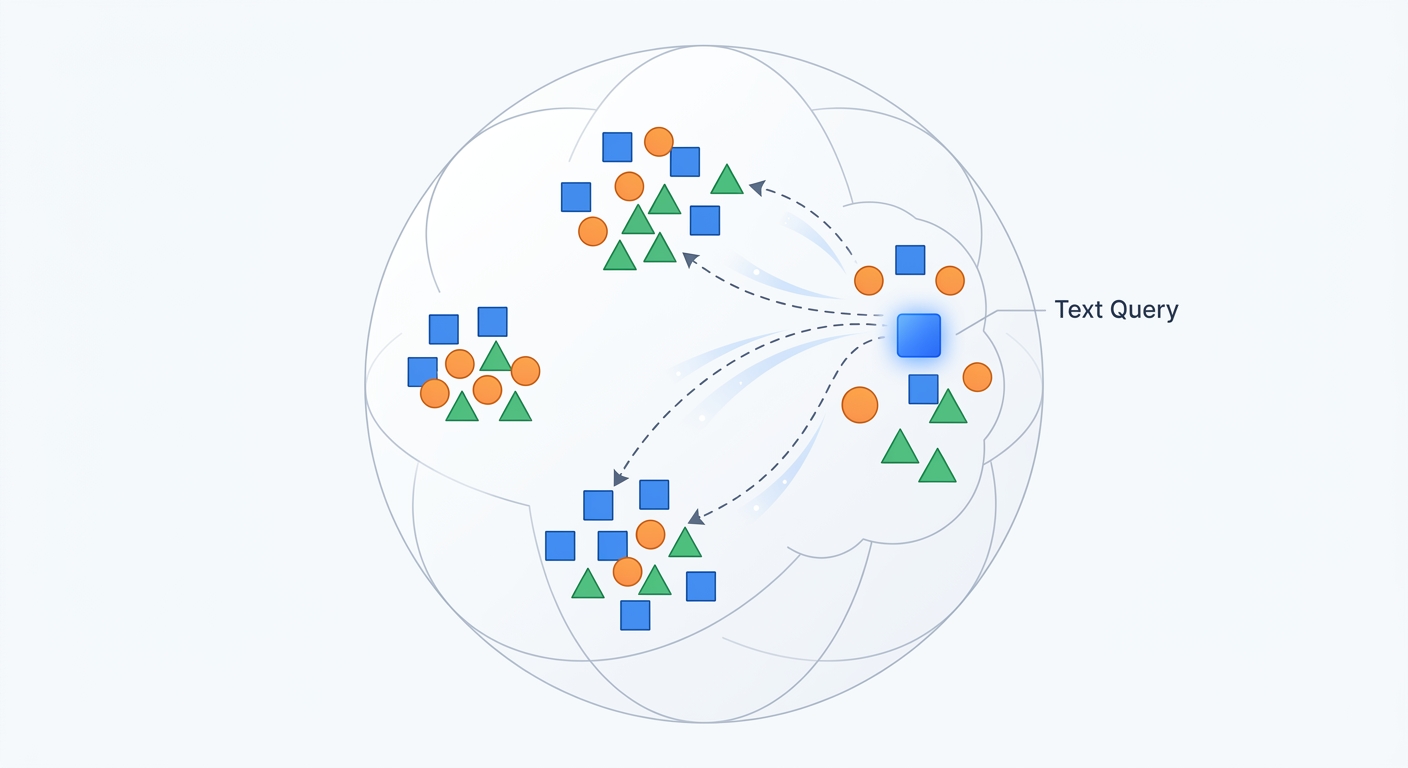 Cross-modal embedding space diagram