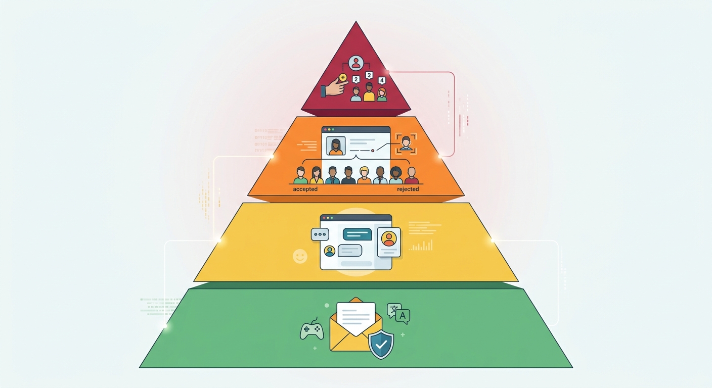 EU AI Act risk-tier pyramid showing prohibited, high-risk, limited-risk, and minimal-risk AI tiers with enterprise examples